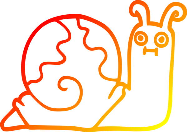 Bir insan tarafından çizilmiş bir salyangozun sıcak çizgi çizimi