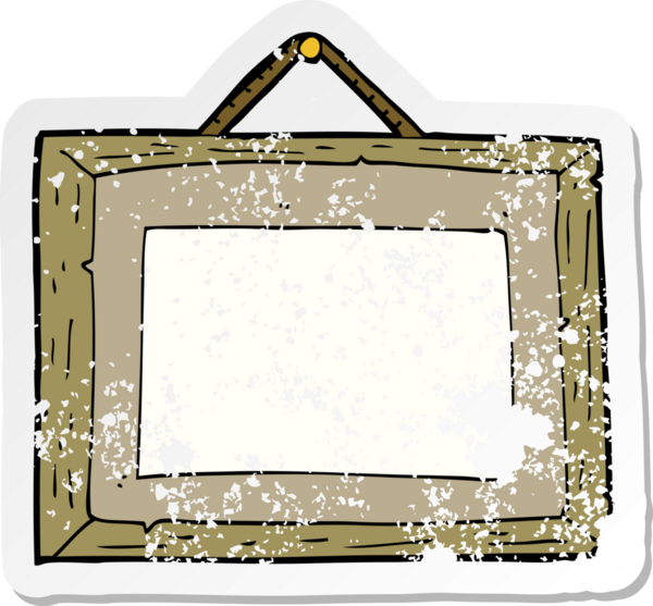 Bir insan tarafından çizilmiş bir karikatür çerçevesinin gerilimli çıkartması.