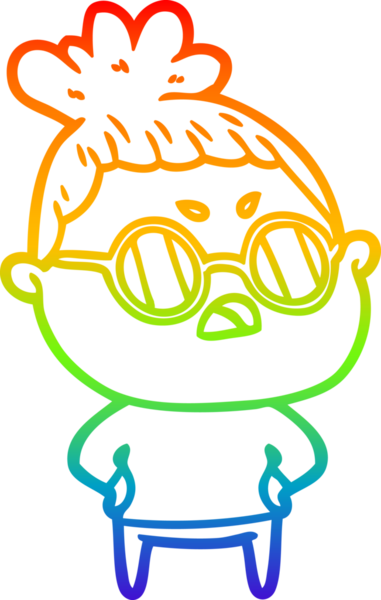 Gökkuşağı gradyan çizimi bir insan tarafından çizilmiş bir çizgi film.