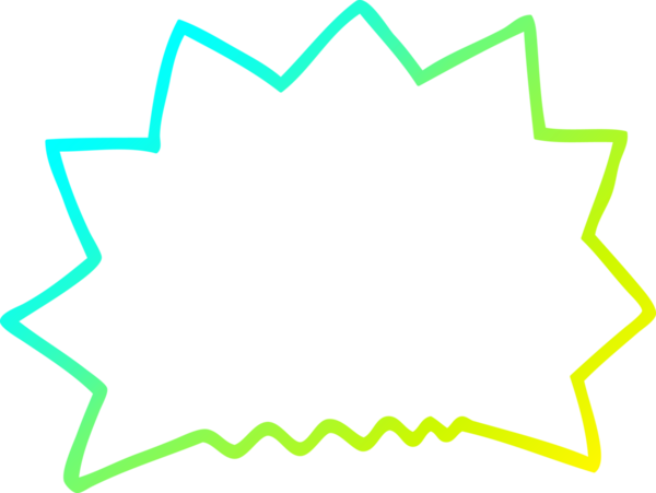 Bir insan tarafından çizilen Büyük Patlama çizgi filminin soğuk gradyan çizgisi