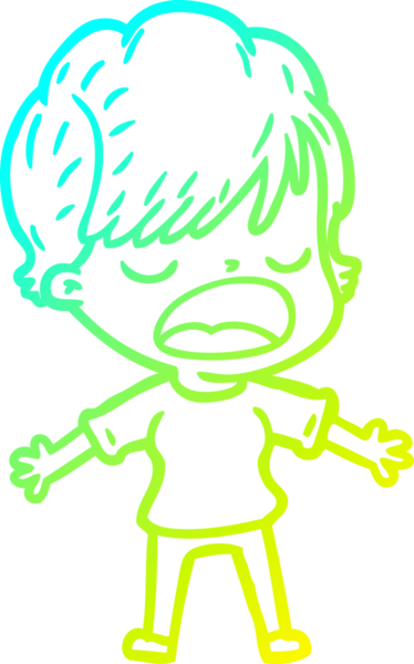 Bir insan tarafından çizilmiş bir karikatür kadın çizimi.