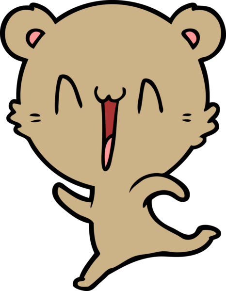 Bir insan tarafından çizilmiş mutlu ayı koşu karikatürü