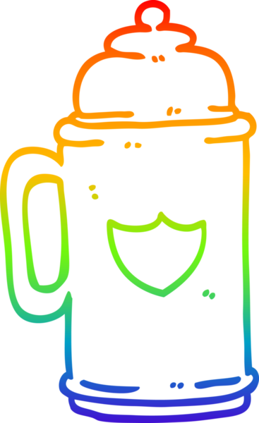 Bir insan tarafından çizilmiş geleneksel bira tankardının çizimi.