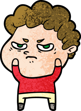 Bir insan tarafından çizilmiş kızgın bir adam.