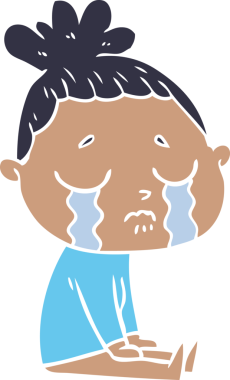 Bir insan tarafından çizilmiş düz renkli karikatür.