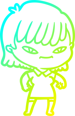 Bir insan tarafından çizilmiş bir karikatür kadın çizimi.