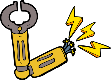 bir insan tarafından çizilmiş robot bir kol.