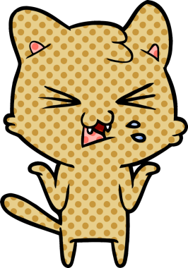 Bir insan tarafından çizilmiş kedi tıslaması.