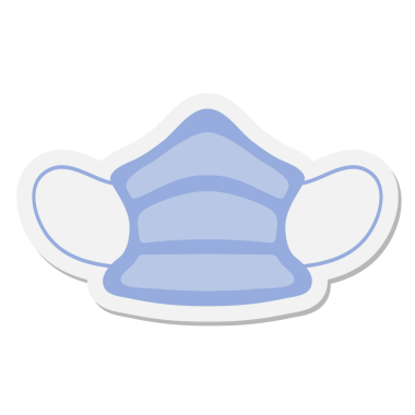 Bir insan tarafından çizilmiş maske etiketi