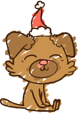 Bir insan tarafından çizilen Noel Köpeği Tebeşiri