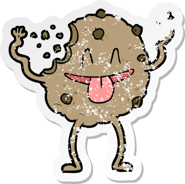 Bir insan tarafından çizilmiş karikatür kurabiyesinin sıkıntılı etiketi.