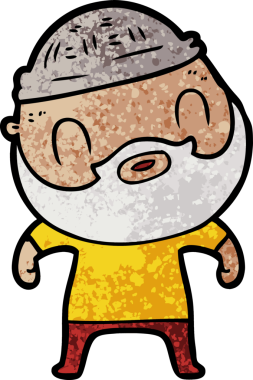 Bir insan tarafından çizilmiş sakallı bir adam.