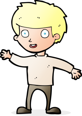 Bir insan tarafından çizilmiş mutlu çocuk çizgi filmi.