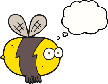 Bir insan tarafından çizilmiş serbest çizim balon karikatür arısı.