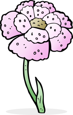 Bir insan tarafından çizilmiş karikatür çiçeği