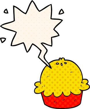 Bir insan tarafından çizilmiş çizgi roman tarzında konuşma baloncuğu olan çizgi film pastası.