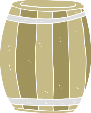Bir insan tarafından çizilen düz renkli fıçı çizimi