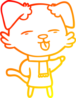 İnsan tarafından çizilmiş bir çizgi film köpeğinin sıcak çizgi çizimi.