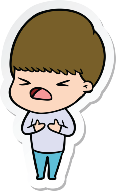 Bir insan tarafından çizilmiş bir karikatür çıkartması.