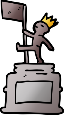 bir insan tarafından çizilmiş karikatür heykeli