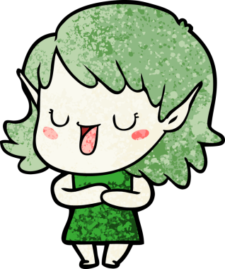 Bir insan tarafından çizilmiş bir elf kızı.