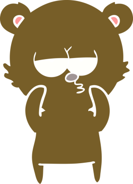 Sıkıcı ayı düz renkli çizgi film bir insan tarafından çizildi