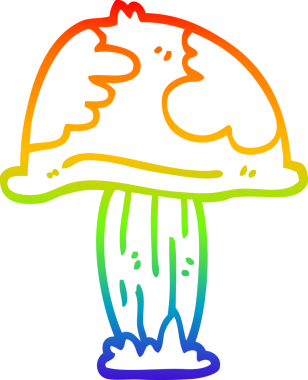 gökkuşağı gradyan çizgi çizimi bir insan tarafından çizilmiş vahşi mantar