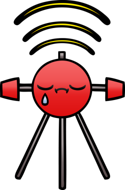 Bir insan tarafından çizilmiş bir uydunun eğimli gölgeli karikatürü