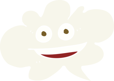 Bir insan tarafından çizilmiş bulutlu konuşma baloncuğunun düz renk çizimi