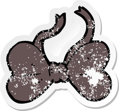 Bir insan tarafından çizilmiş karikatür papyonunun gerilmiş yapıştırması.