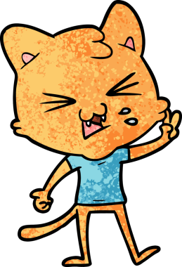 Bir insan tarafından çizilmiş kedi tıslaması.