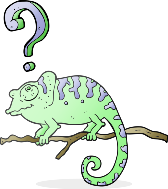 Bir insan tarafından çizilmiş serbest çizim, meraklı bukalemun.