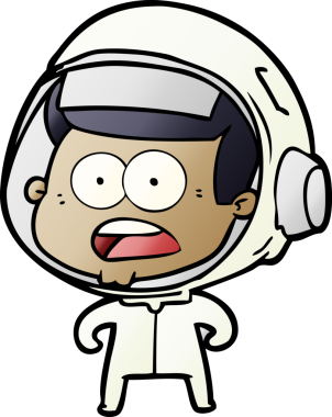 Karikatür bir insan tarafından çizilen astronotu şaşırttı.