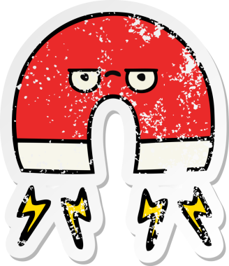 Bir insan tarafından çizilmiş şirin bir karikatür mıknatısı.