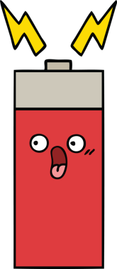 Bir insan tarafından çizilmiş güzel bir pil karikatürü.