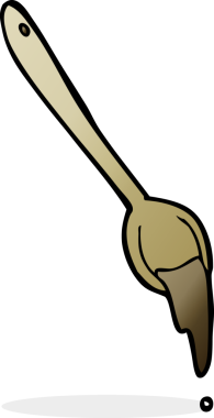 Bir insan tarafından çizilmiş bir kaşık.