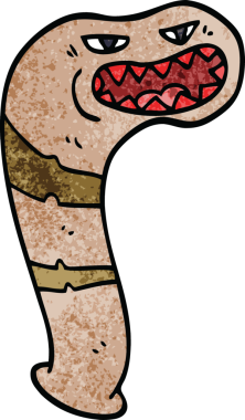 Bir insan tarafından çizilmiş karalama canavarı sülüğü.