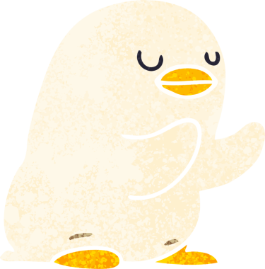 Bir insan tarafından çizilmiş garip bir çizgi film ördek yavrusu.