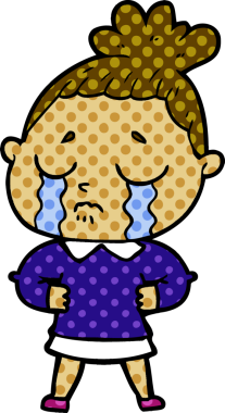 Bir insan tarafından çizilmiş ağlayan kadın çizgi filmi.