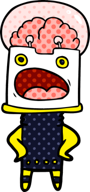 Bir insan tarafından çizilmiş çizgi film robotu