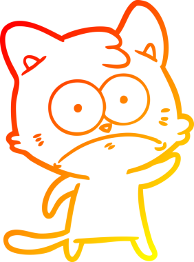 Bir insan tarafından çizilen çizgi film karakterinin sıcak gradyan çizimi