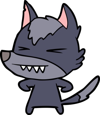 Bir insan tarafından çizilmiş kızgın kurt çizgi filmi.