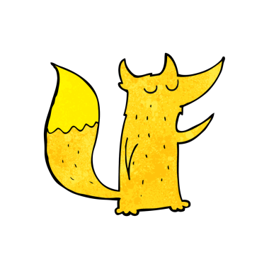 Bir insan tarafından çizilmiş şirin bir tilki çizgi filmi.