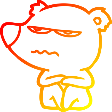 Bir insan tarafından çizilmiş kızgın bir ayı karikatürü.