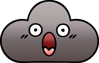 Bir insan tarafından çizilmiş bir fırtına bulutunun gölgelenmiş karikatürü