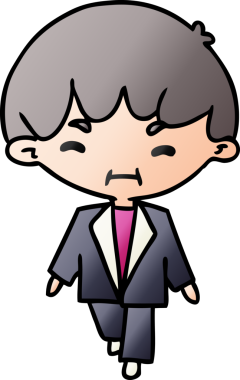 bir insan tarafından çizilmiş kawaii takım elbiseli yakışıklı bir adam.