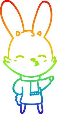 gökkuşağı gradyan çizimi bir insan tarafından çizilmiş meraklı tavşan çizgi filmi