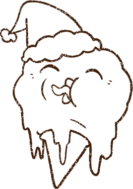 Bir insan tarafından çizilmiş Noel Dondurması Kömür Çizimi