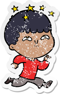 Bir çizgi filmin sıkıntılı çıkartması Bir insan tarafından çizilmiş hayret verici bir çocuk