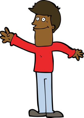 Bir insan tarafından çizilmiş mutlu bir adam.